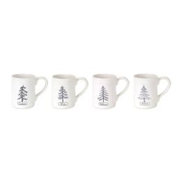 Tree Mug (Set of 4) 4.75"H Stoneware
