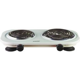 Brentwood Appliances 1,500-Watt Double Electric Burner (Color: White)